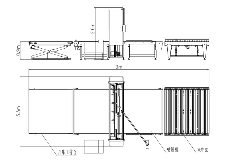 fabric Good Stability Mattress Spraying Machine Gluing